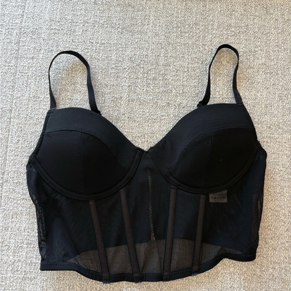 Ardene Black Sheer Bustier Bra